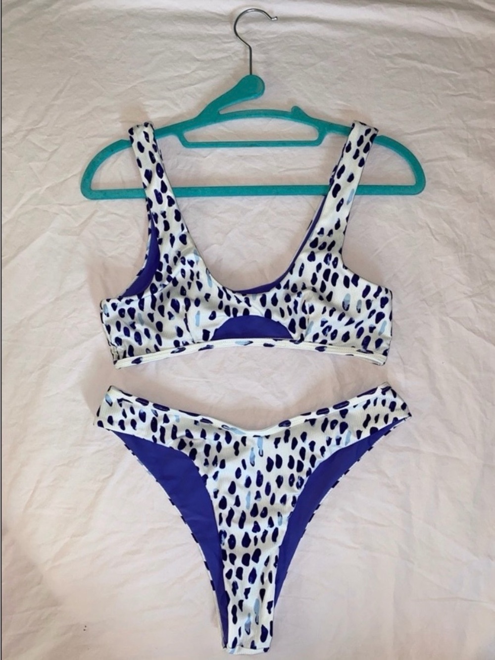 PacSun Blue and White Bikini Set